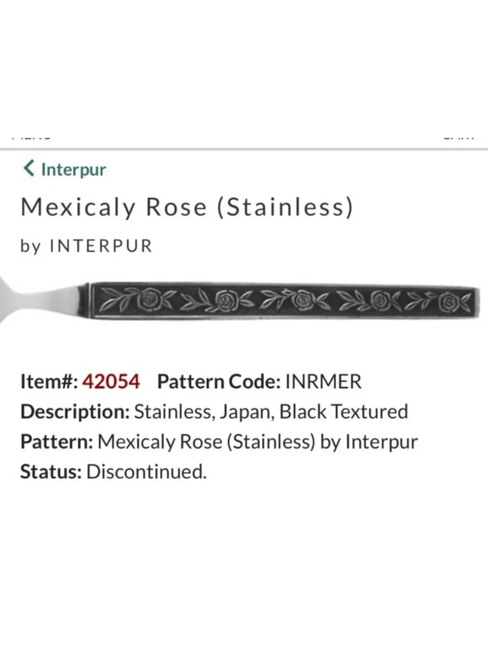 Interpur Mexicaly Rose Stainless Steel Spoon & Knife Set Discontinued Japan